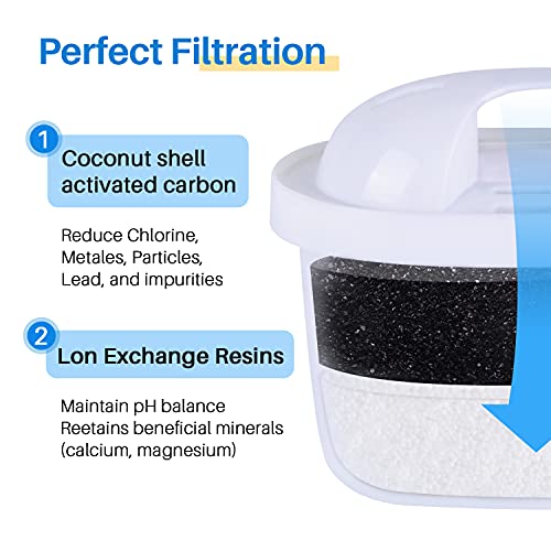 JFC001 Pitcher Water Filter Compatible with Brita Maxtra+ (3 Count)