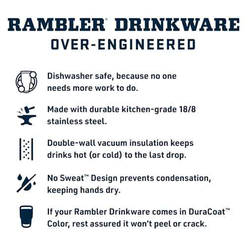 Rambler 25 oz Tumbler with Handle and Straw Lid