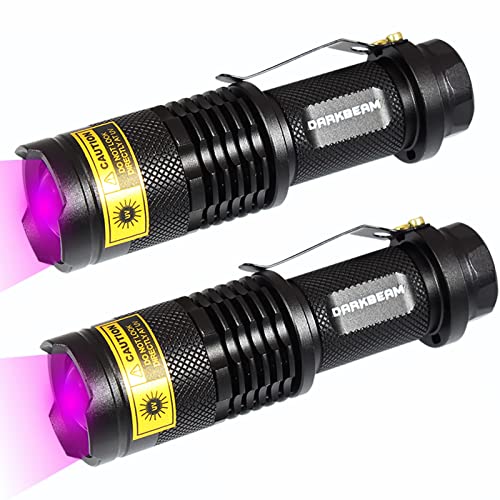 UV 395nm Flashlight Blacklight Woods lamp Black Light Mini (2 Count)