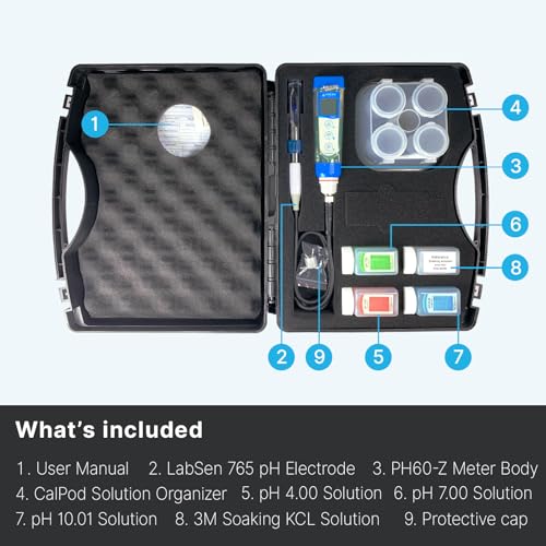 PH60Z MT Smart Handheld pH Meter Tester Kit for Raw or Frozen Meats with LabSen 765 pH
