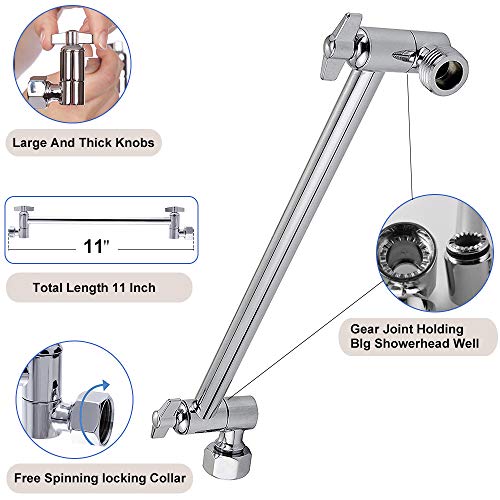 High Pressure Large Stainless Steel Square Rain ShowerHead With Shower Arm Waterfall Full Body Coverage Easy to Clean and Install