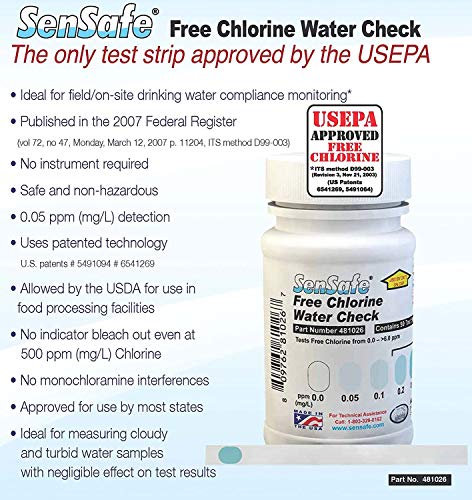 SenSafe 481026 Free Chlorine Test Strip