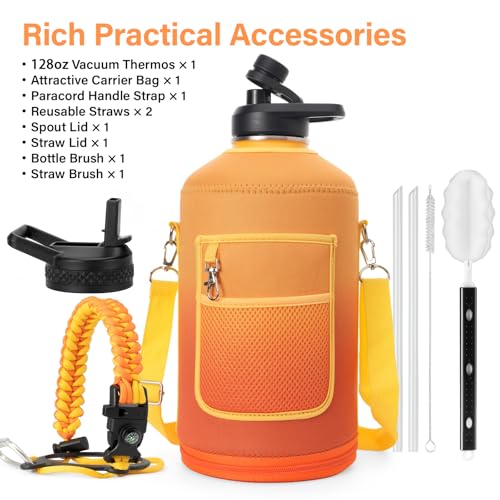 Gallon Insulated Water Bottle with Portable Carrier Bag for Outdoor