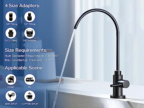 Reverse Osmosis Faucet Fits Most RO Units or Water Filtration System Stainless Steel Drinking Water Faucet for Bar