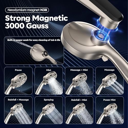 12 Inch High Pressure Rain Shower Head with Handheld Spray Combo