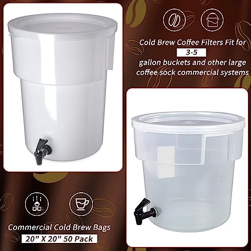 100Pcs Commercial Cold Brew Coffee Filters for 5 Gallon Buckets