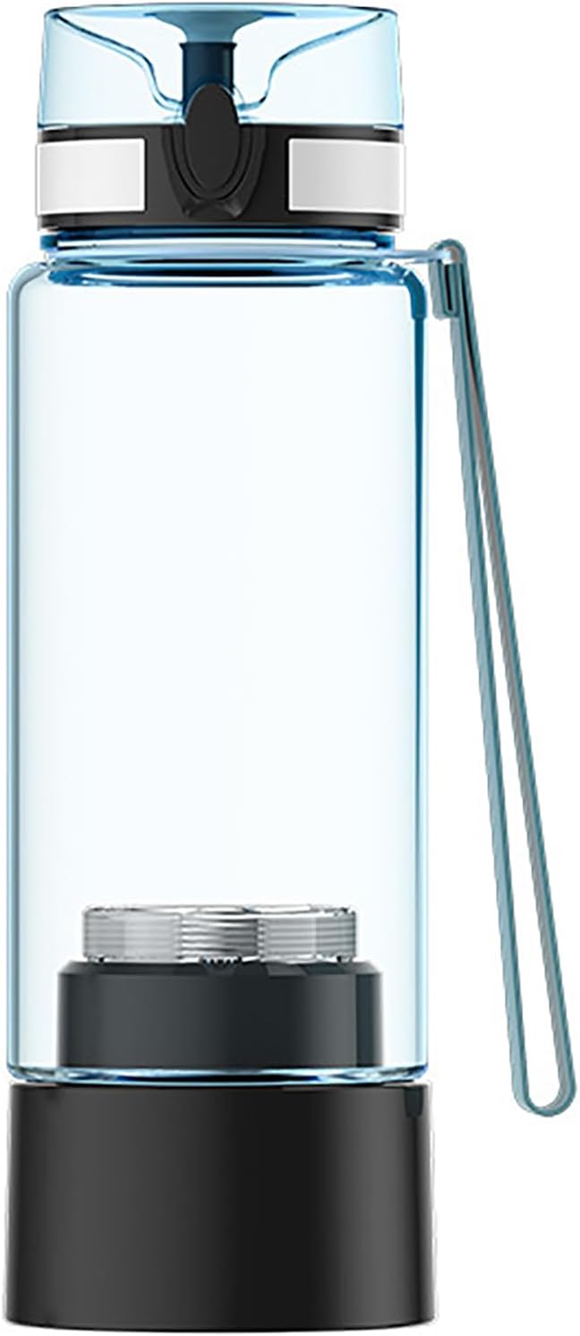 Smart PEM Hydrogen Water Bottle Generator, Portable Hydrogen-Rich Water Cup with SPE Technology, Rechargeable Water Purifier Bottle, 450ml Molecular Hydrogen Water Machine for Travel Black
