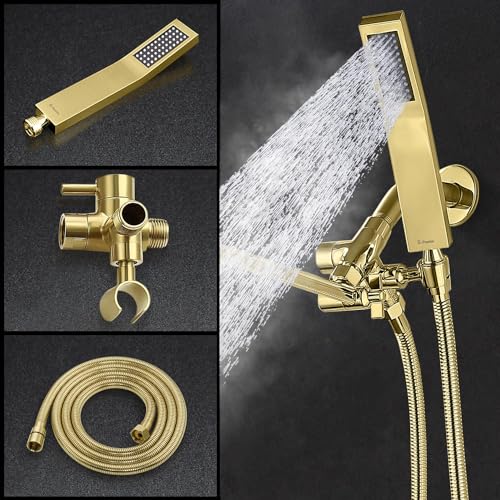 All Metal 10" Dual Square Shower Head Combo