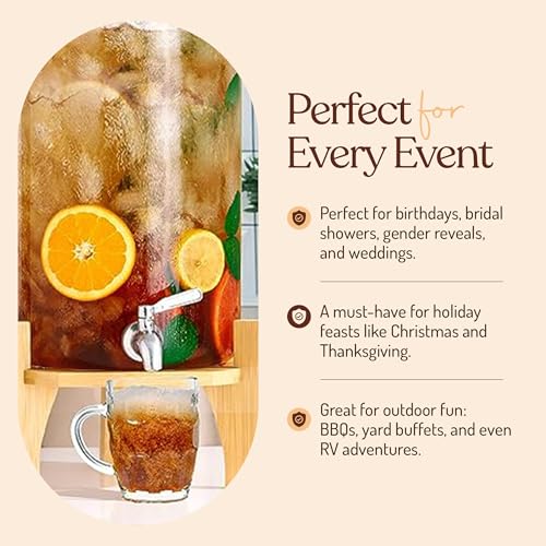 Large Glass Drink Dispenser with Spout