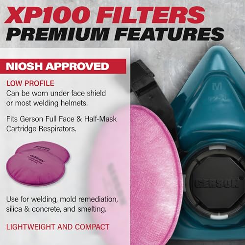 NIOSH XP100 Pancake Filters with Organic Vapor Acid Gas Nuisance Odor Relief Pair