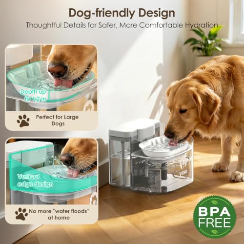 11L 372oz Large Dog Water Fountain