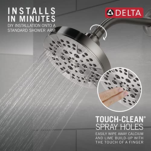 6 Setting Brushed Nickel Shower Head with High Pressure Spray