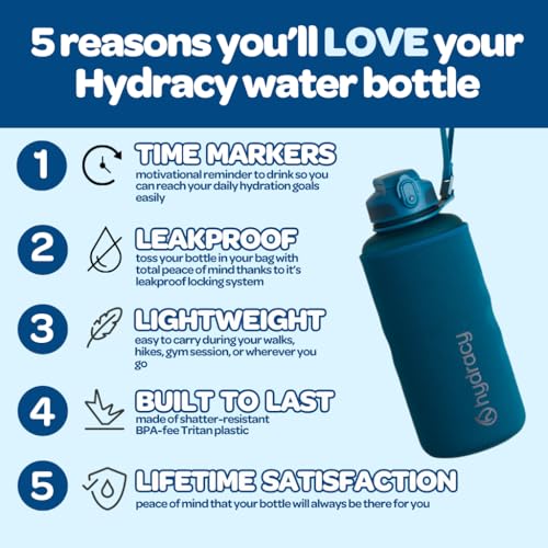 Motivational Water Bottle with Time Marker & Fruit Infuser 64 oz