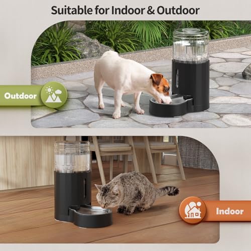 Cat Water Dispenser with Filter and Stainless Steel Bowl