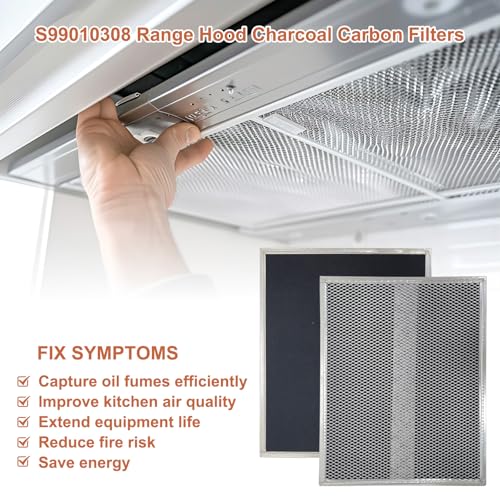 S99010308 Range Hood Charcoal Carbon Filters Replacement For Broan BPSF30 QS WS 99010308 And GE WB02X10707 Non (2 Count)
