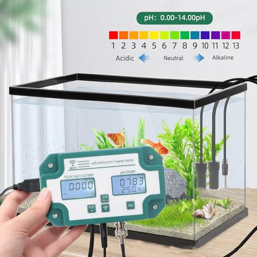 Water Quality Meter TDS EC 6 in 1 Salinity Temperature Tester Real Time Transmission