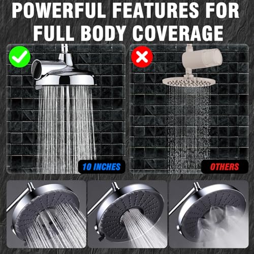 Rain Shower Head with Filter and Handheld