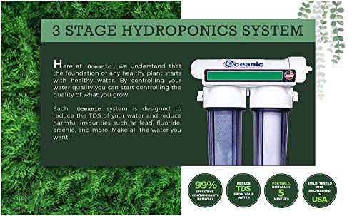 3 Stage Hydroponics Reverse Osmosis Water Filtration System