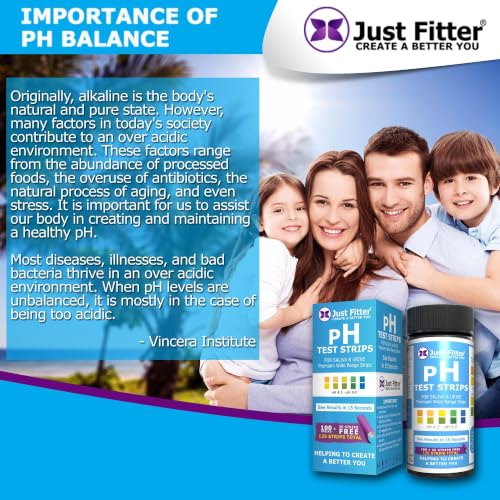 pH Test Strips for Testing Alkaline and Acid Levels in The Body. Track & Monitor Your pH Level Using Saliva and Urine. pH Tester for Highly Accurate Results in Seconds. (125 Count)