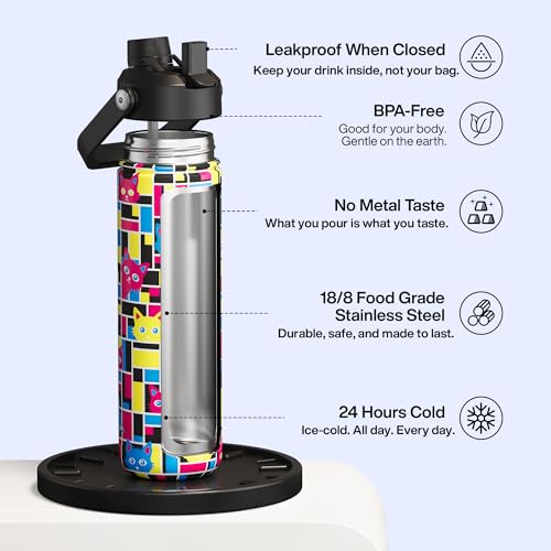 Insulated Water Bottle with Straw Stainless Steel Water Bottle