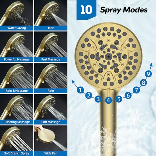 5 spray Dual Filtered Rainfall Shower Head with 10 Spray Handheld