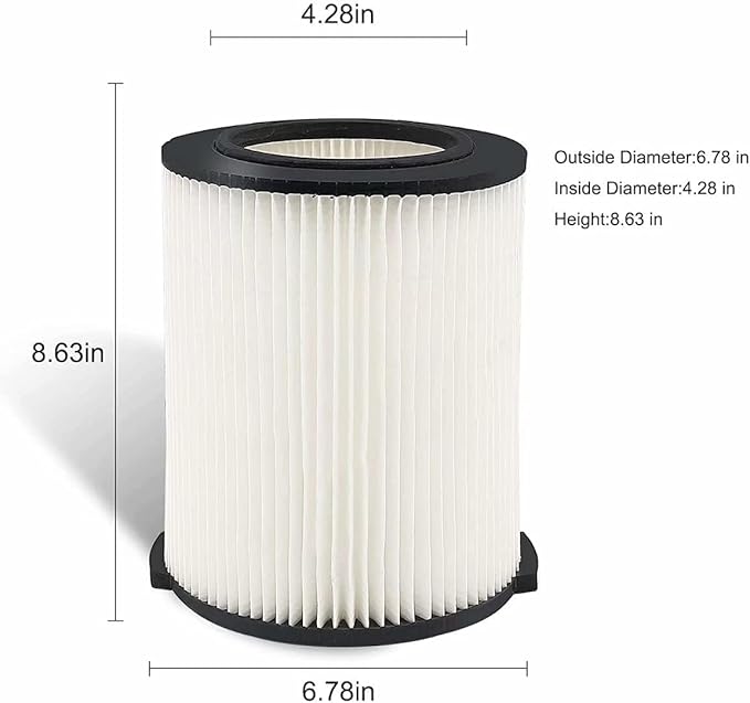 MZY LLC 2 Pack VF4000 Filter Replacement for Ridgid for Shop Vac 5-20 Gallon Wet Dry Vacuums + 4 Pack Foam Sleeve for Ridgid Wet Dry Vacuum + 1 Pack Brush Cleaner (7 Pack) - AquaVibe