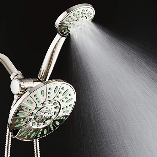 Antimicrobial High Pressure 7" Rain & Handheld Shower Head Combo
