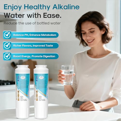 Alkaline UKF8001 Refrigerator Water Filter Replacement for Whirlpool EDR4RXD1 (2 Count)