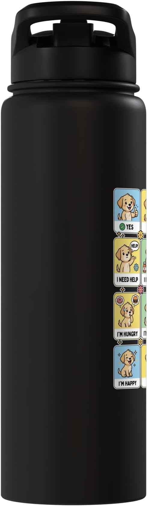 Autism ACC Communication Dog Lovers Kids Cute Autistic Stainless Steel Insulated Water Bottle