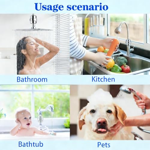 36 Stage Shower Filter with Vitamin C E for Hard Water with 3 Cartridges