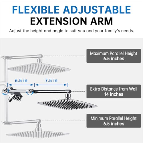 All Metal 12 Inch Shower Head with Handheld Spray Combo