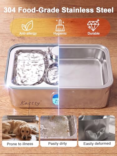 17L 4.5Gal Large Dog Water Fountain Stainless Steel for Multi