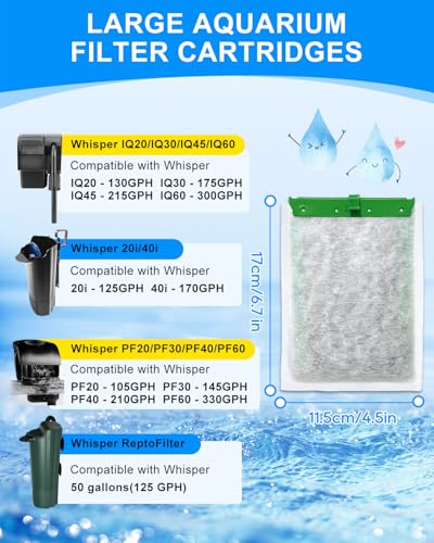 6 Pcs Upgraded Filter Cartridges Large Compatible with Tetra Whisper (6 Count)