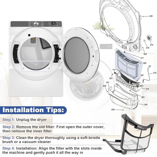 Dryer Lint Screen Filter Replacement CompatibleWith GE WE16X32537