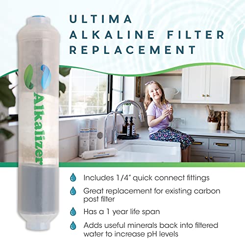 Ultima 7 VII 5 Stage Universal Reverse Osmosis Under Sink Water Filter System Replacements with 50 GPD RO Membrane and Alkalizer Post Carbon Filter Kit… (5 Count)