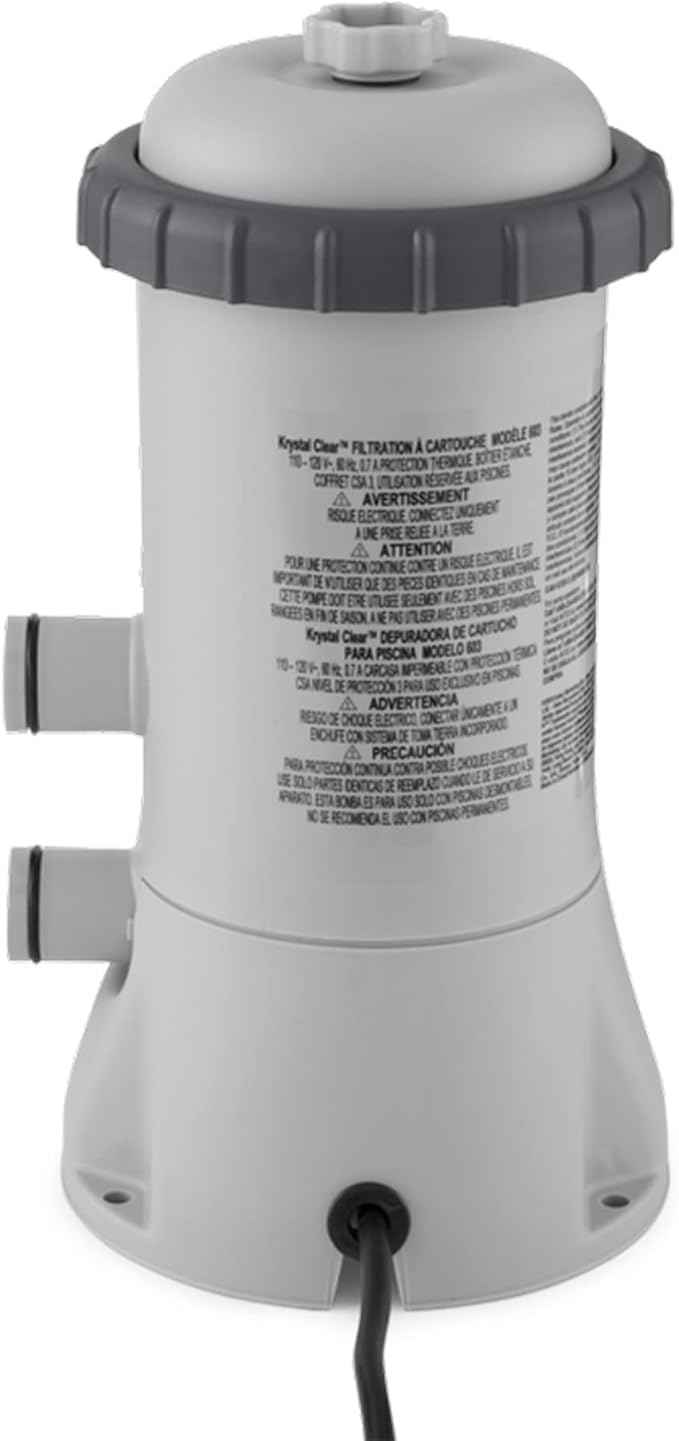 INTEX C1000 Krystal Clear Cartridge Filter Pump for Above Ground Pools: 1000 GPH Pump Flow Rate – Improved Circulation and Filtration – Easy Installation – Improved Water Clarity – Easy-to-Clean