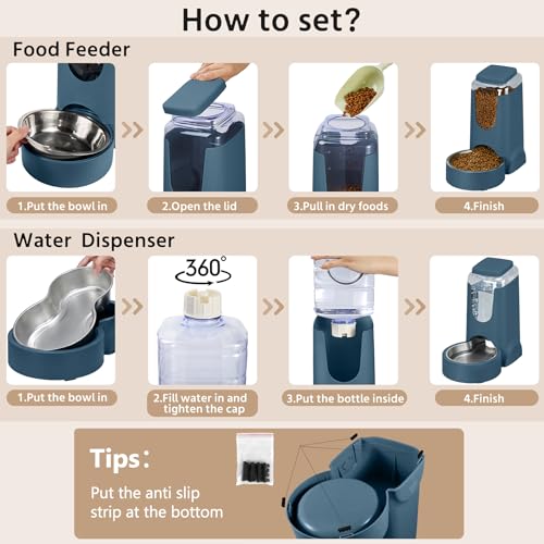2 Pack Automatic Cat Feeder and Dog Food Feeder (3.5 Pound)