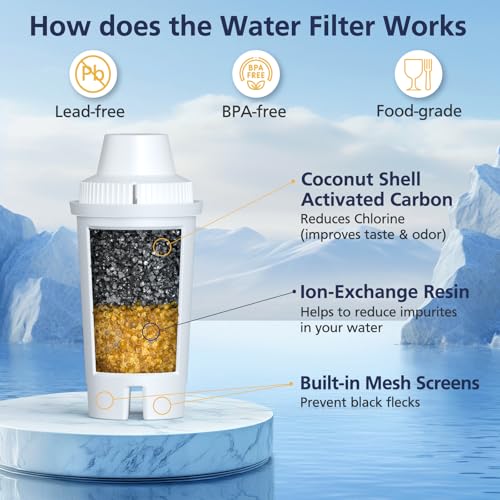 Water Filter Replacement for All Brita Pitcher and Dispenser (6 Count)