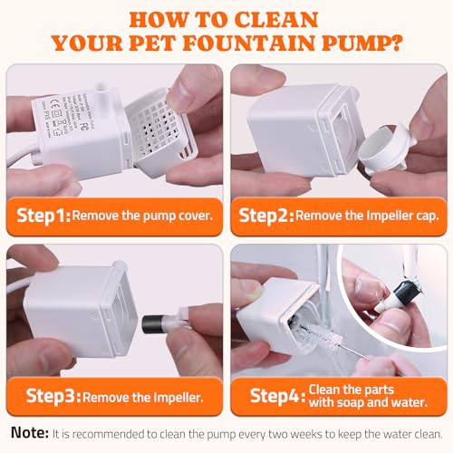 Replacement Pump for WF008A 4L Stainless Steel Cat Water Fountain