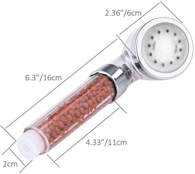 PRUGNA LED Shower Head with Hose and Shower Arm Bracket, High-Pressure Filter Handheld Shower for Repair Dry Skin and Hair Loss - Color Changes with Water Temperature