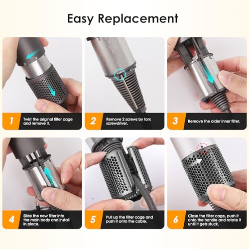 Magnetic Hair Dryer Filter + Inner Filter Compatible with Dyson Supersonic