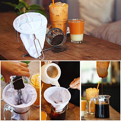 Traditional Thai Style Stainless Steel Reusable Mesh Filter for Thai Tea