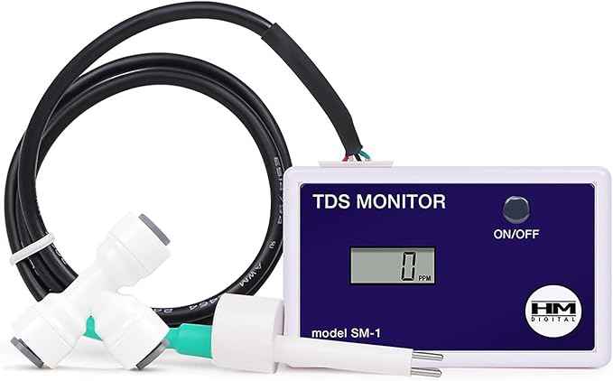 Digital SM-1 in-Line Triple TDS Monitor, 0-9990ppm Range, +/- 2% Readout Accuracy,for Aquarium