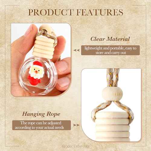150 Pcs Hanging Car Air Freshener Car Diffuser Bottles Bulk Christmas Empty Glass Perfume Bottle Freshener Clear Diffuser Bottle Pendant for Essential Oil Fragrance Aromatherapy Bottles Ornament (150 Count)