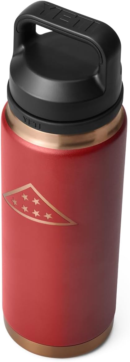 YETI Rambler 26 oz Bottle, Leakproof, Vacuum Insulated, Stainless Steel with Chug Cap, Folds of Honor - Brick