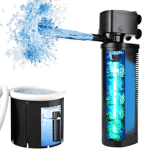 600GPH Cold Plunge Filter Small Pool Filter for Up to 1000 Gal Ice Bath Hot Tub Cloudy Water Cleaner with Green Clean Machine fof Cold Pod