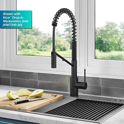 Oletto 2-in-1 Commercial Style Pull-Down Single Handle Water Filter Kitchen Faucet for Reverse Osmosis or Water Filtration System in Matte Black, KFF-2631MB
