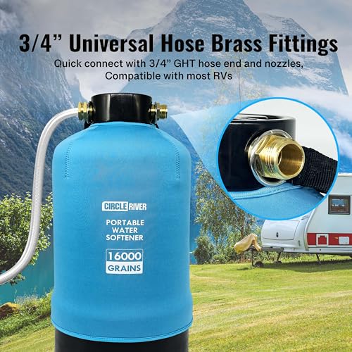 RV Water Softener with Water Hose