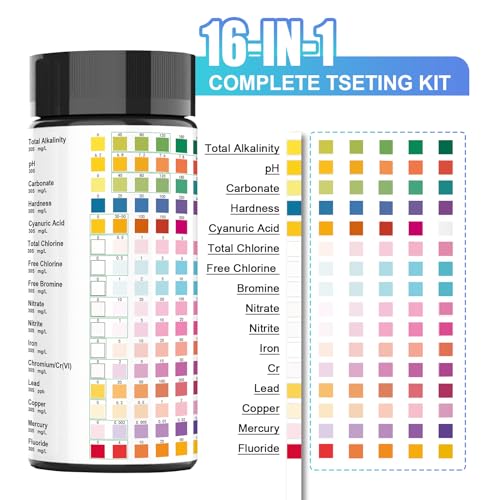 100 Strips 16 in 1 Well Water Testing Kits for Drinking Water