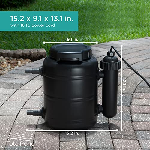 Complete Pond Filter with UV Clarifier Black 15.16 x 9.06 x 13.11 in